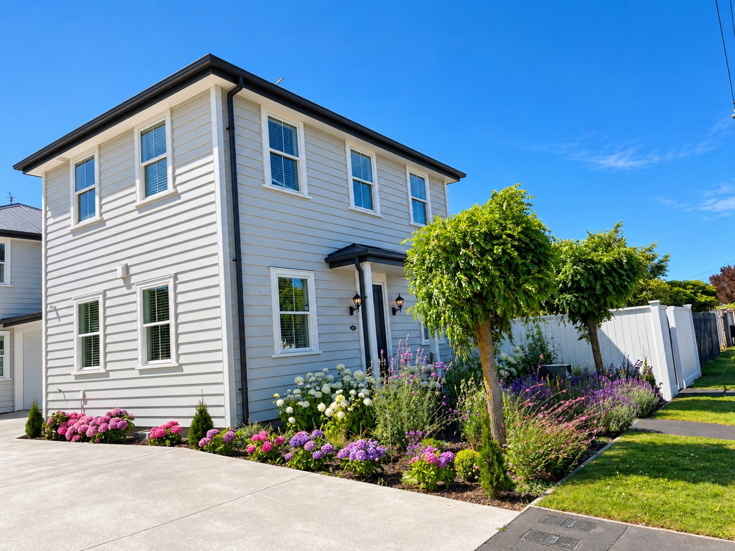 Bright Coastal Home with Colourful Gardens