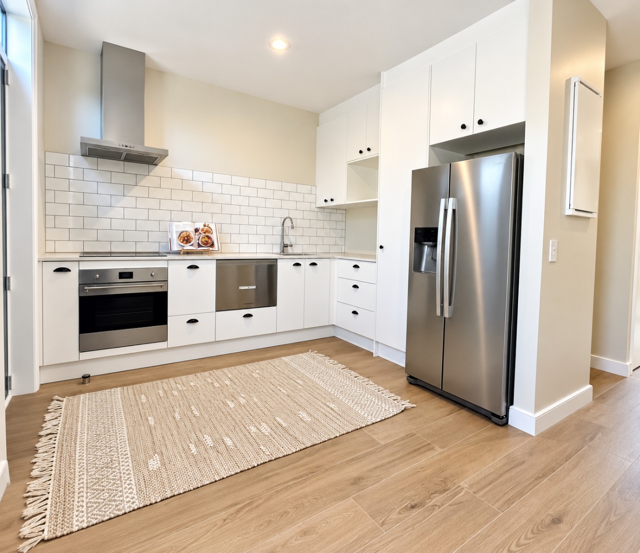 Bright Minimalist Kitchen with Stainless Appliances