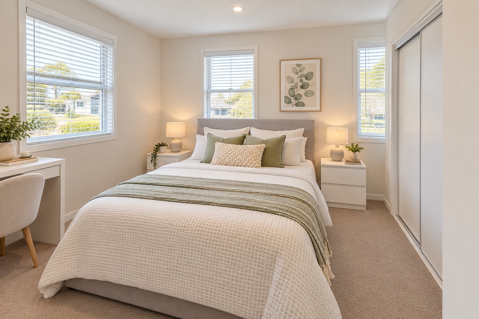 Scandinavian Bedroom with Botanical Accents