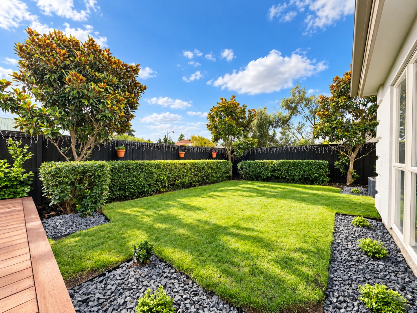 Sunny Suburban Backyard Garden