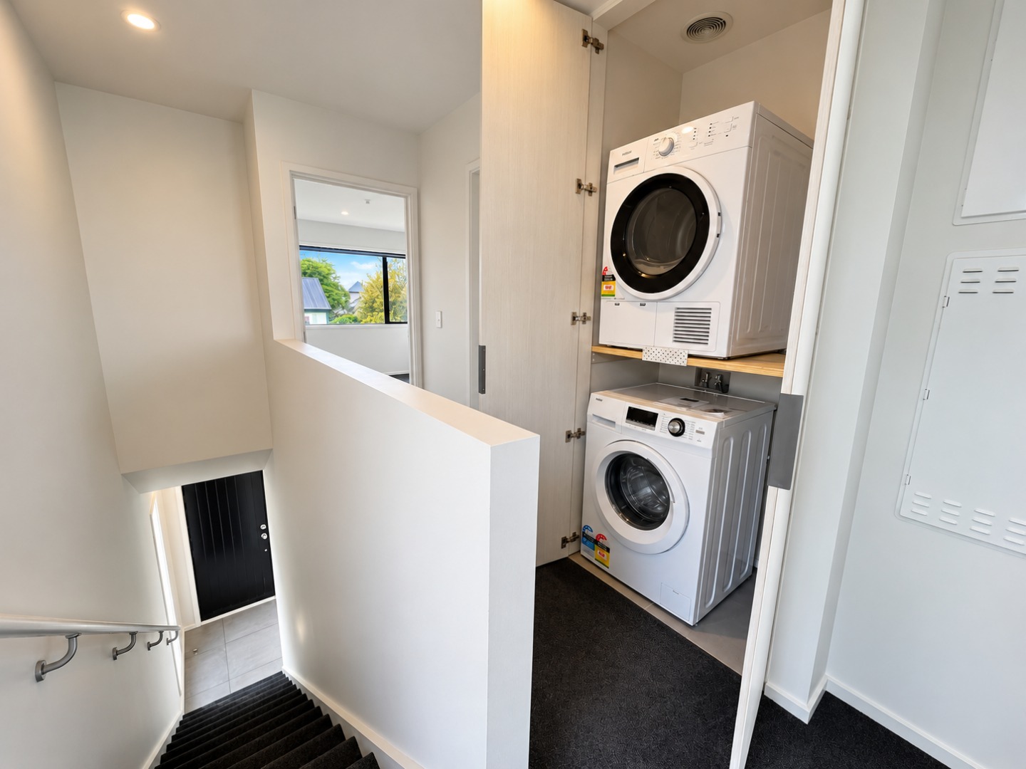 Modern Hallway Laundry Nook