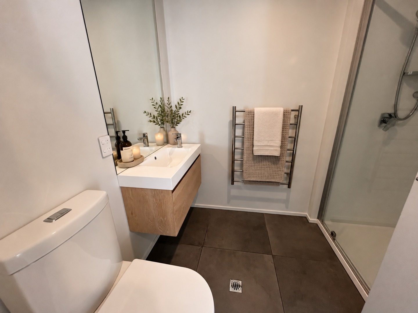 Warm Minimalist Spa Bathroom