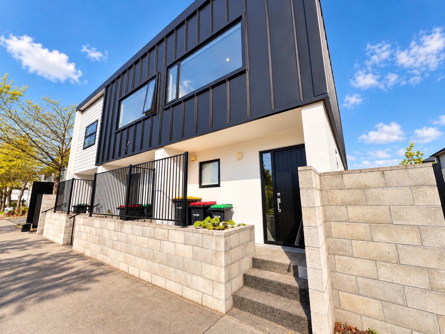 Sunny Modern Townhouse Facade