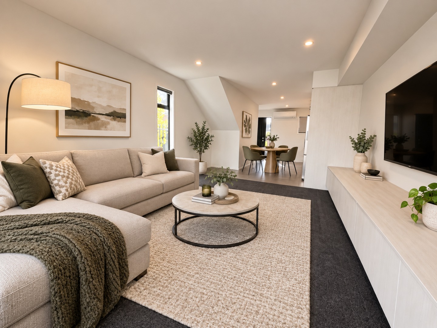 Warm Modern Open-Plan Living Space