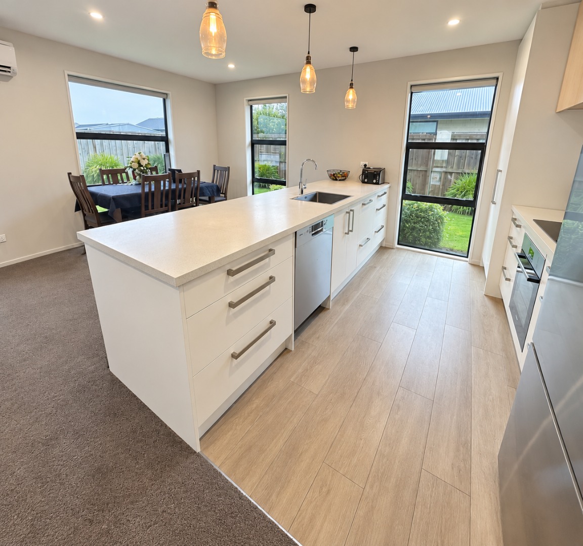 Bright Modern Kitchen and Dining Area