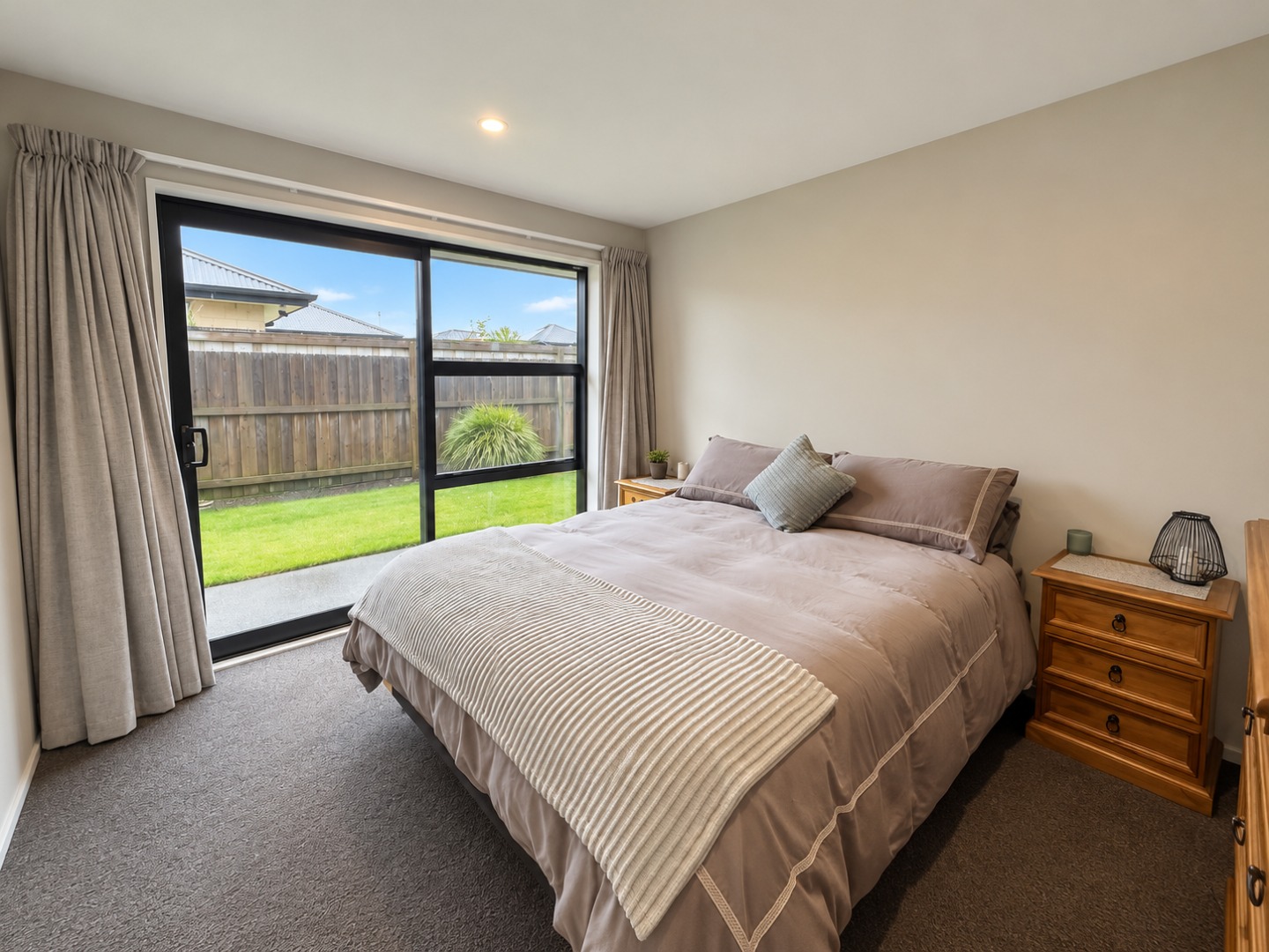 Modern Neutral Bedroom with Garden View