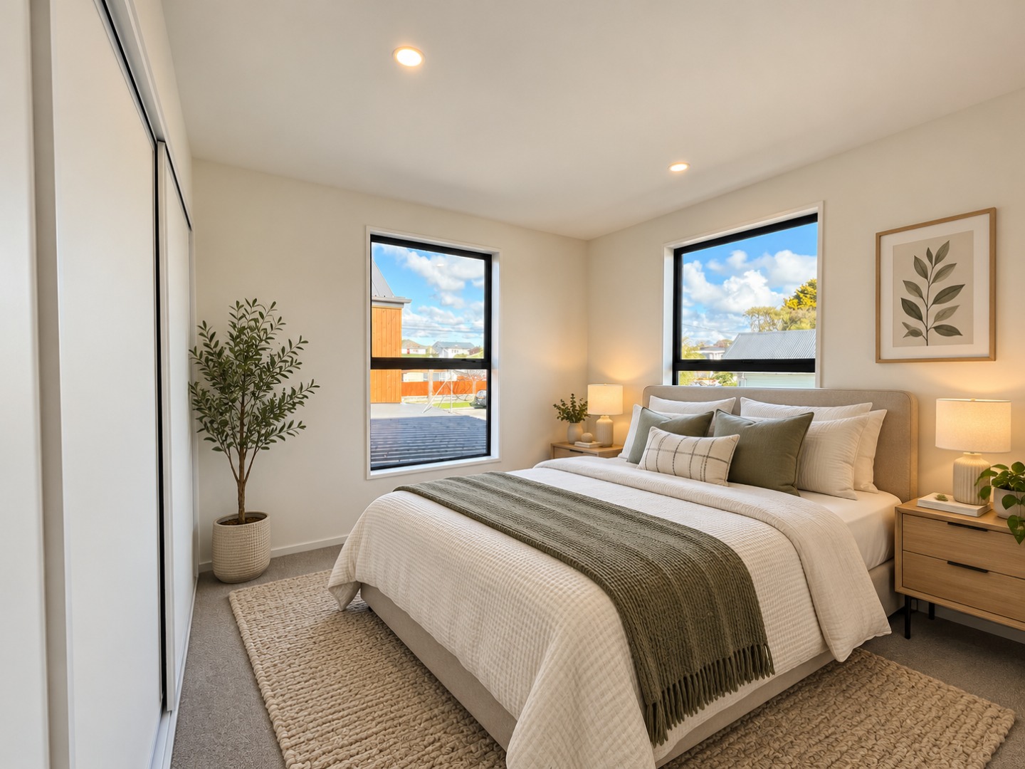 Warm Neutral Scandinavian Bedroom
