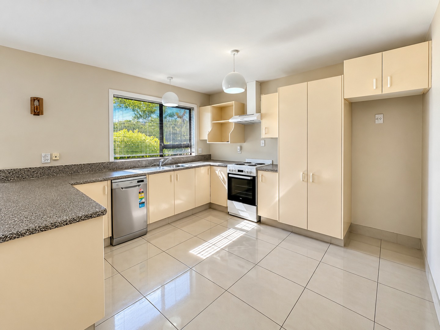 Bright Minimalist Beige Kitchen