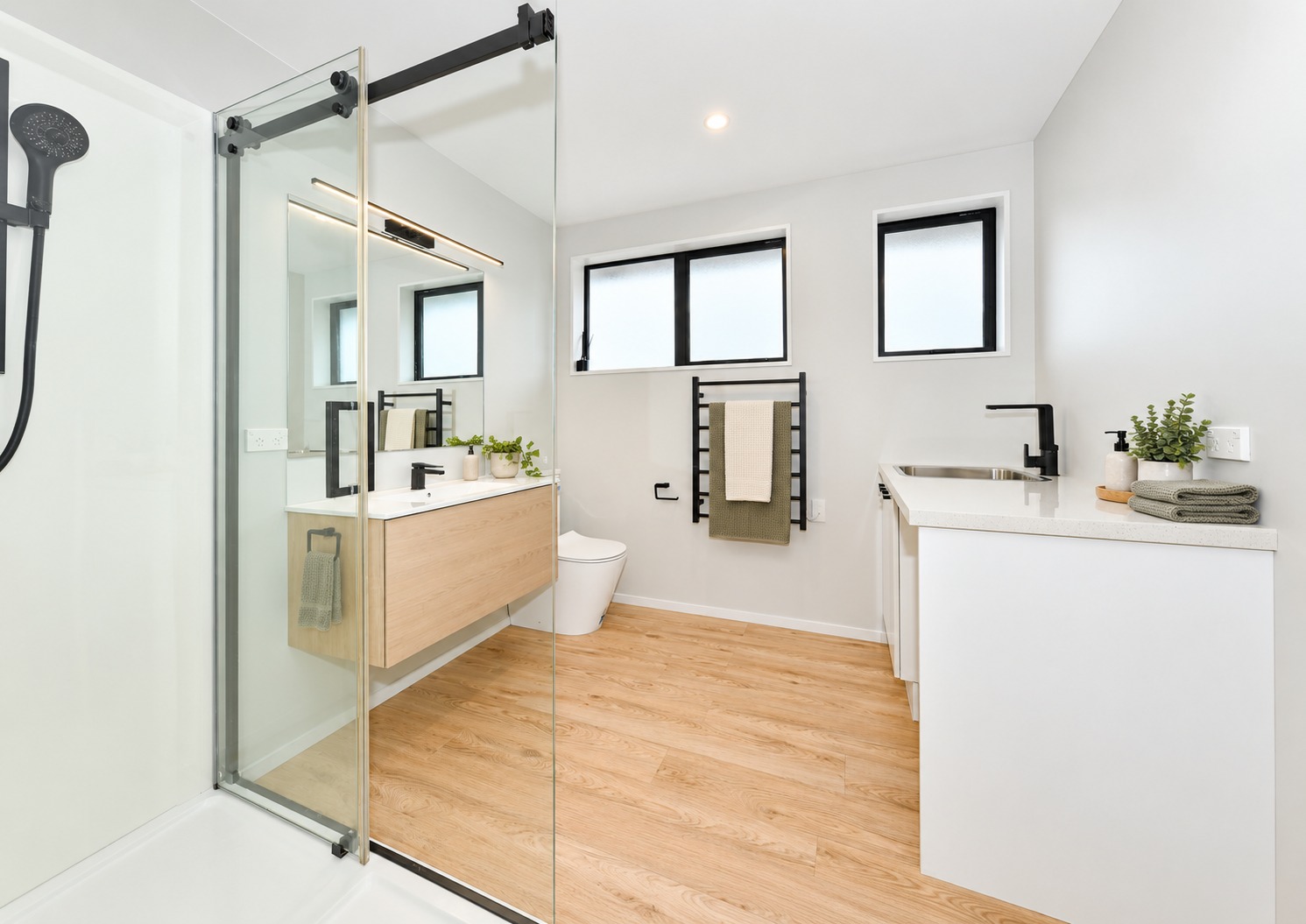 Scandinavian Bathroom Laundry Retreat