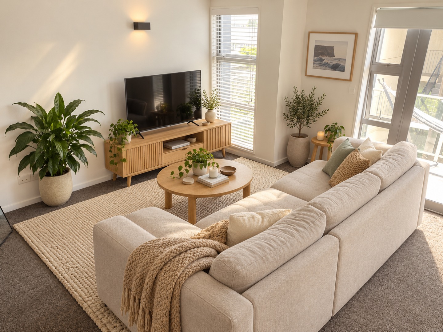 Sunlit Scandinavian Living Room