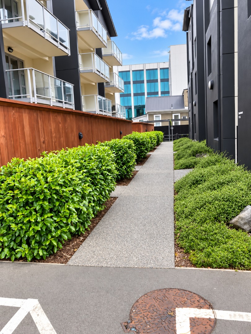 Modern Apartment Courtyard Walkway
