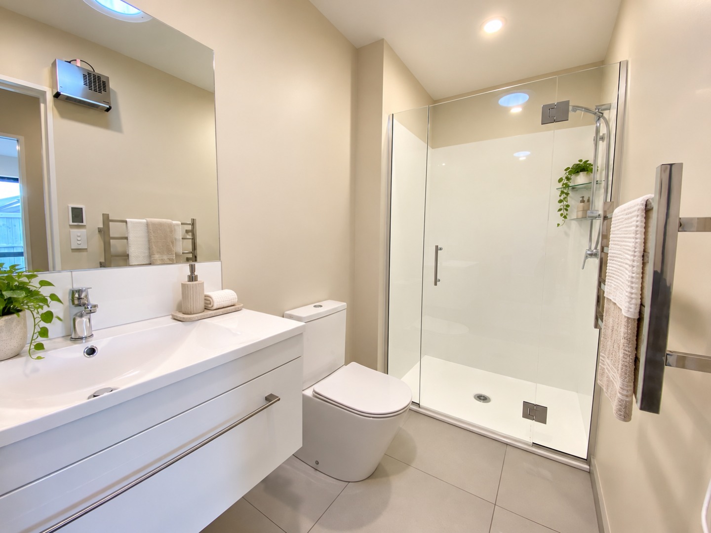 Modern Minimalist Bathroom with Greenery
