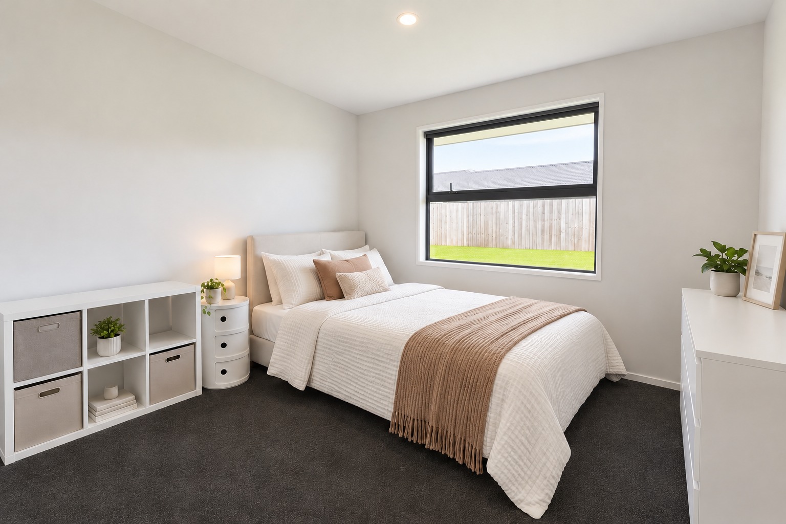 Warm Neutral Minimalist Bedroom