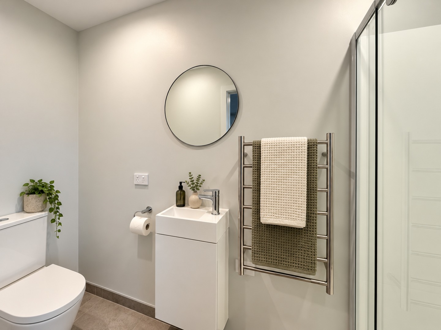 Modern Minimalist Bathroom with Greenery