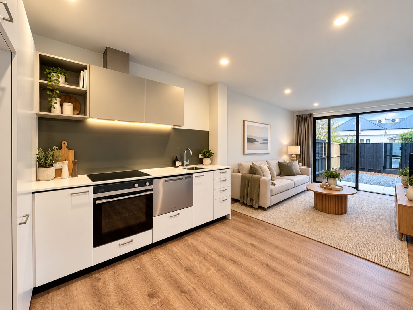 Warm Scandinavian Open-Plan Living