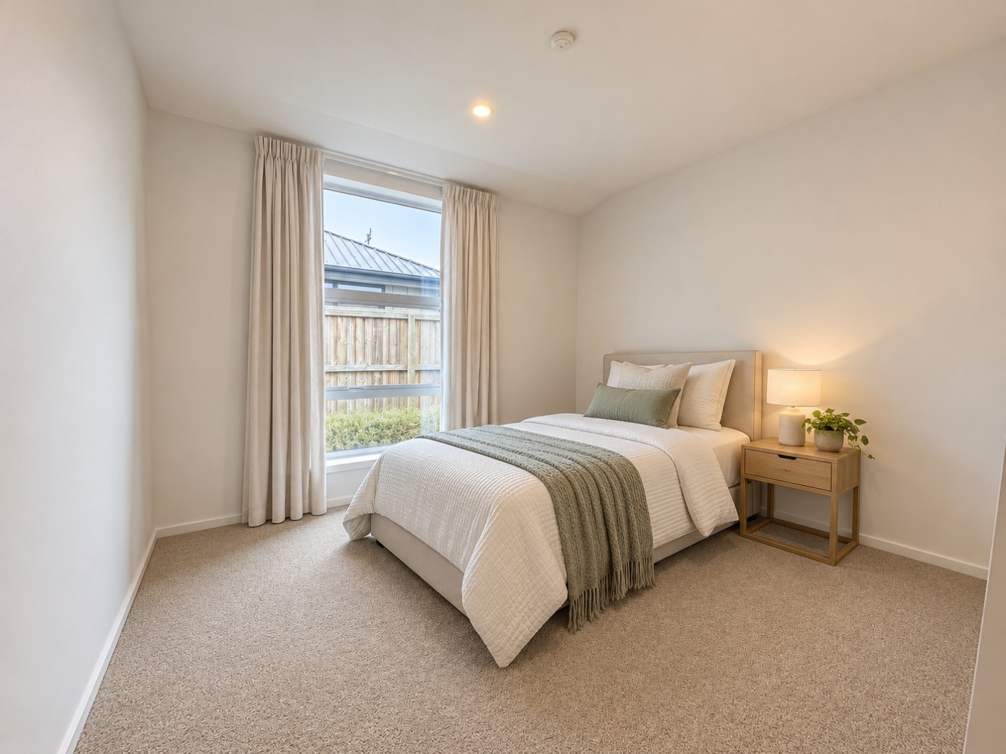 Minimalist Bedroom with Sage Accents