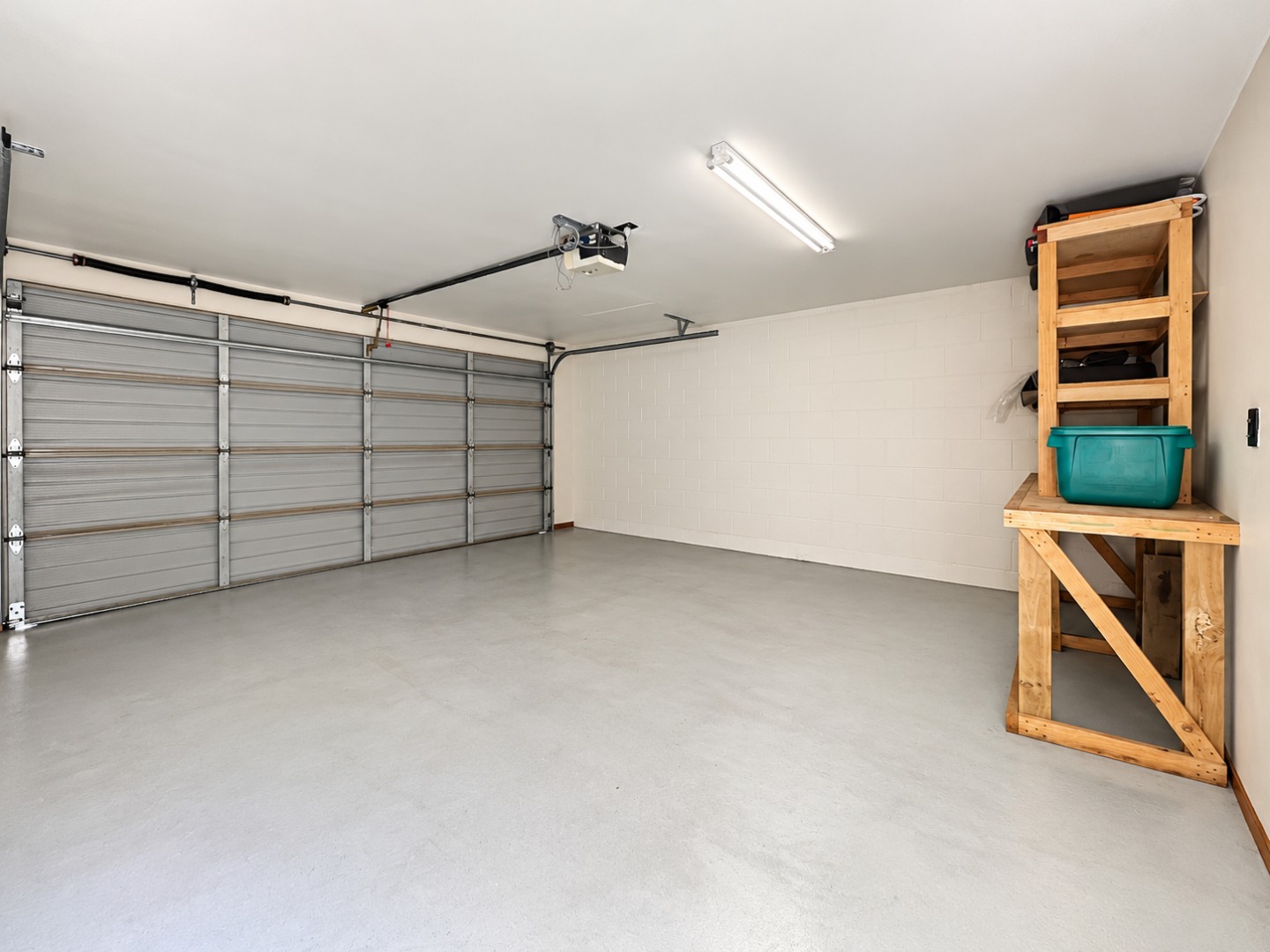 Clean Empty Garage with Workbench